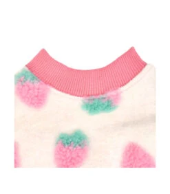 TS7673 Sweat Polaire Ivoire Avec Motif Fraise Rose Delizz Pinkaholic -Animaux Amour Promos Boutique ts7673 sweat polaire ivoire avec motif fraise rose delizz pinkaholic 2