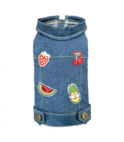 Croci Veste En Jeans Avec Patchs Giacca Jeans Fruits