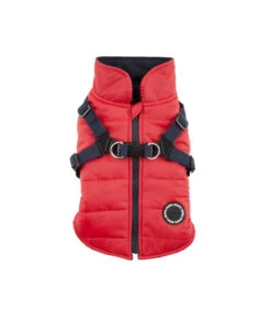 VT1366 Doudoune Imperméable Avec Harnais Integrer Red Mountaineer II Puppia
