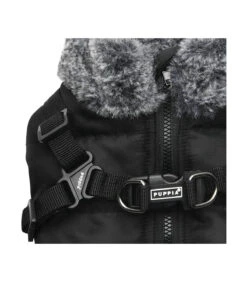VT1853 Doudoune Col Fourré Avec Harnais Integrer Black Donavan Puppia -Animaux Amour Promos Boutique vt1853 doudoune impermeable avec harnais integrer black donavan puppia 5