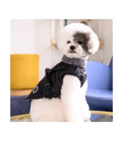 VT1853 Doudoune Col Fourré Avec Harnais Integrer Black Donavan Puppia -Animaux Amour Promos Boutique vt1853 doudoune impermeable avec harnais integrer black donavan puppia 7